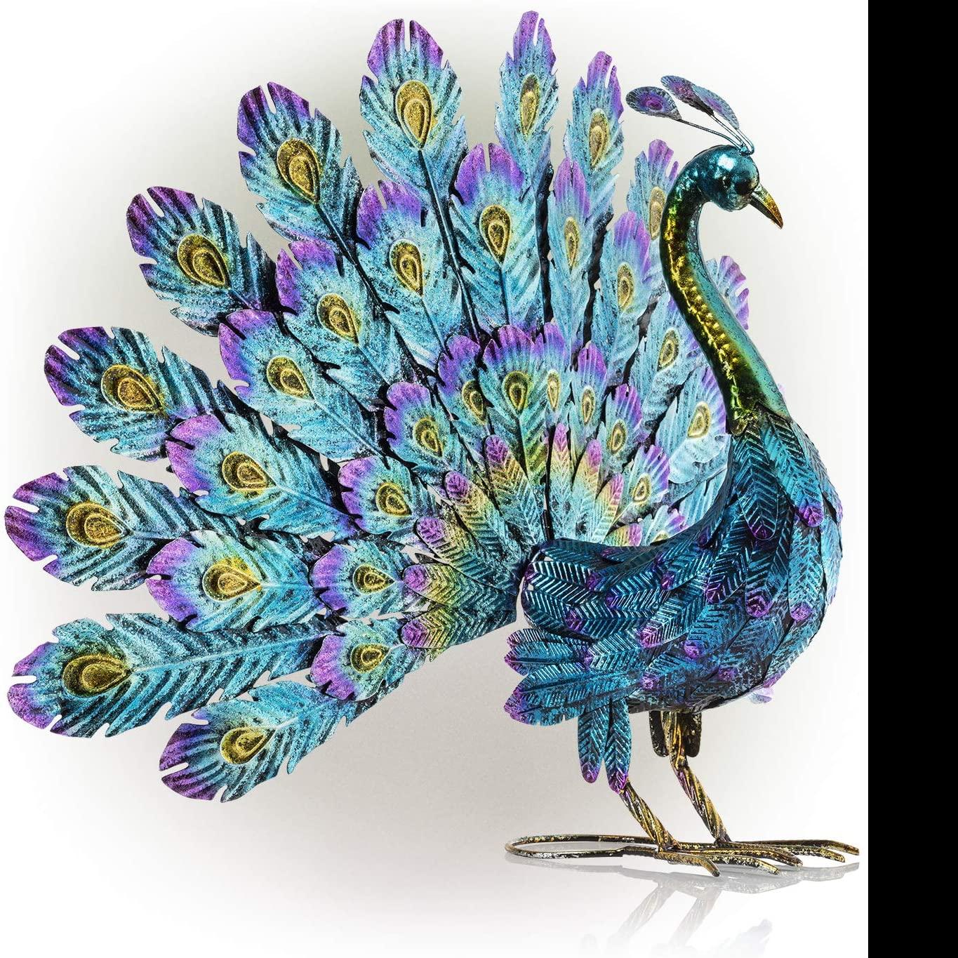 Alpine Corporation Outdoor Metal Peacock Outdoor Statue for $57.48 Shipped