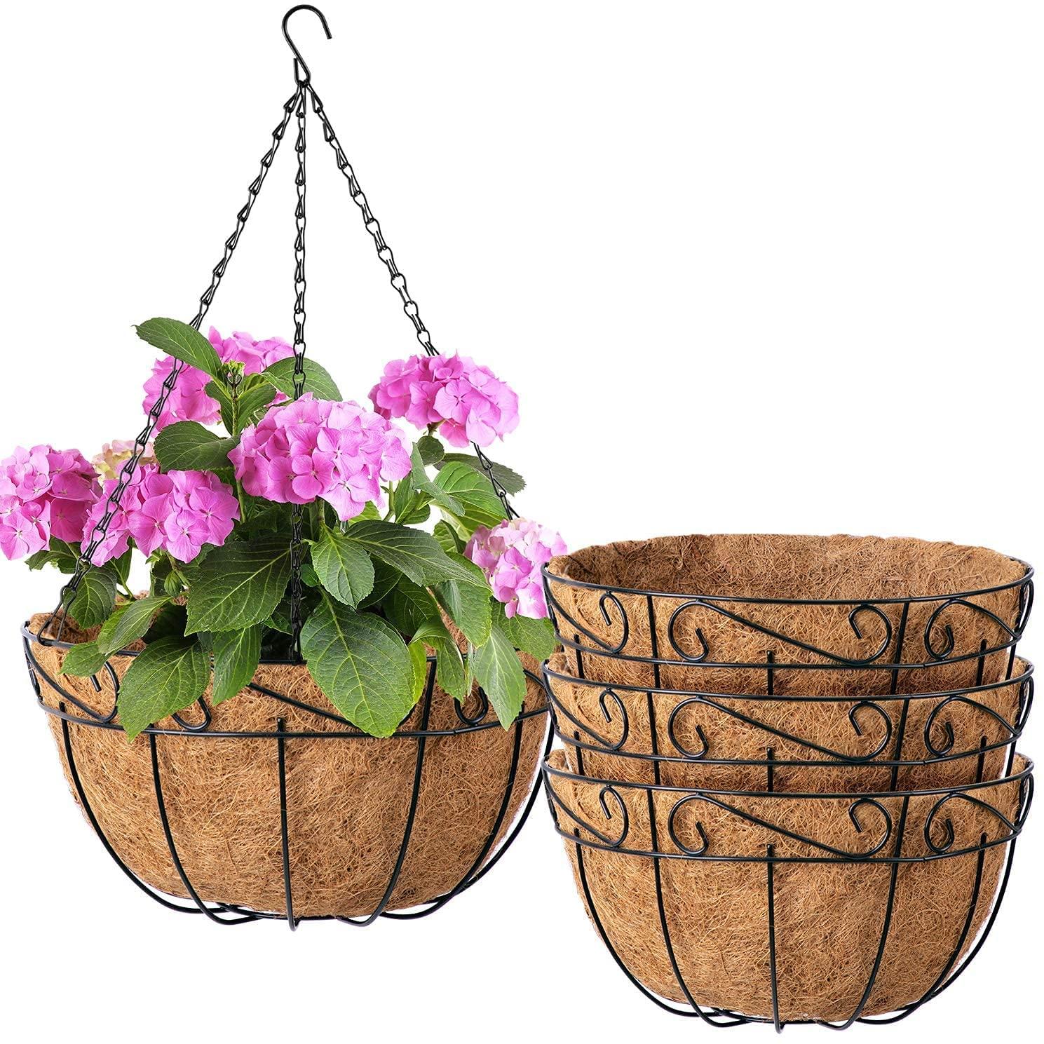 4 Amagabeli Metal Hanging Plant Planter Baskets for $19.48 Shipped