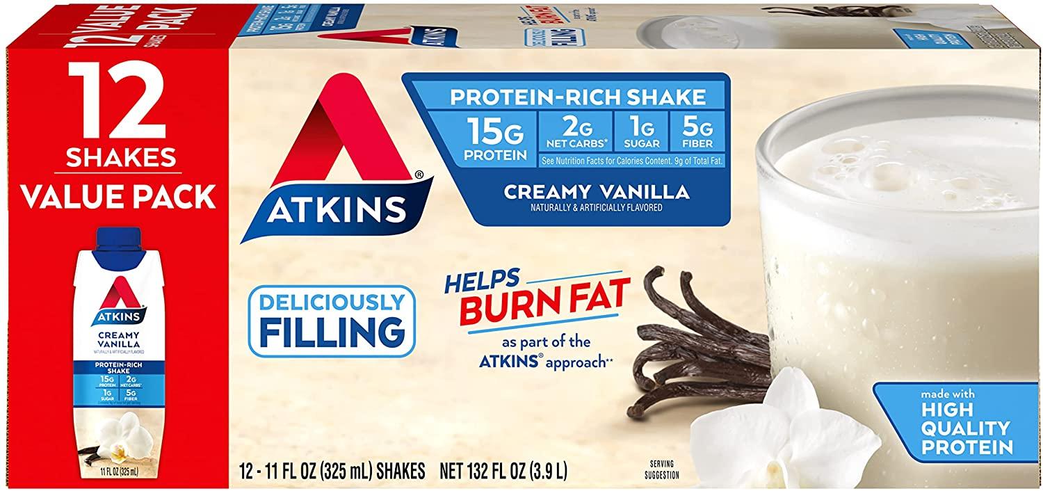 12 Atkins Creamy Protein-Rich Shake With Creamy Vanilla for $9.82 Shipped