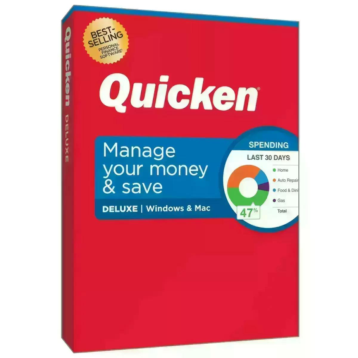Quicken Deluxe Personal Finance Software Year Subscription for $31.99