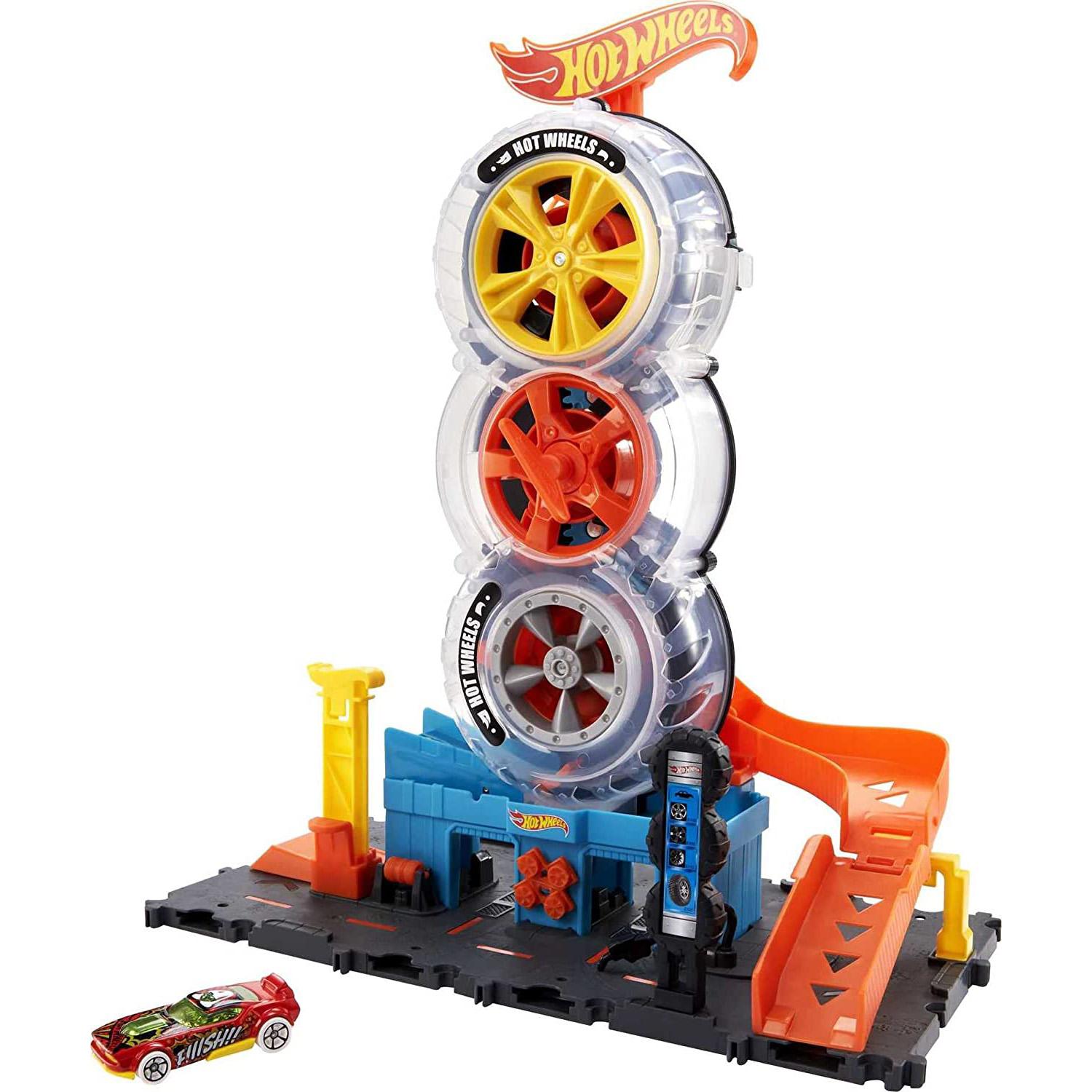 Hot Wheels City Super Twist Tire Shop Playset for $15.99