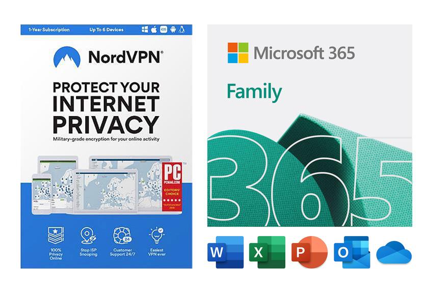 Microsoft 365 Family Subscription with NordVPN 12-Month Subscription for $66.98