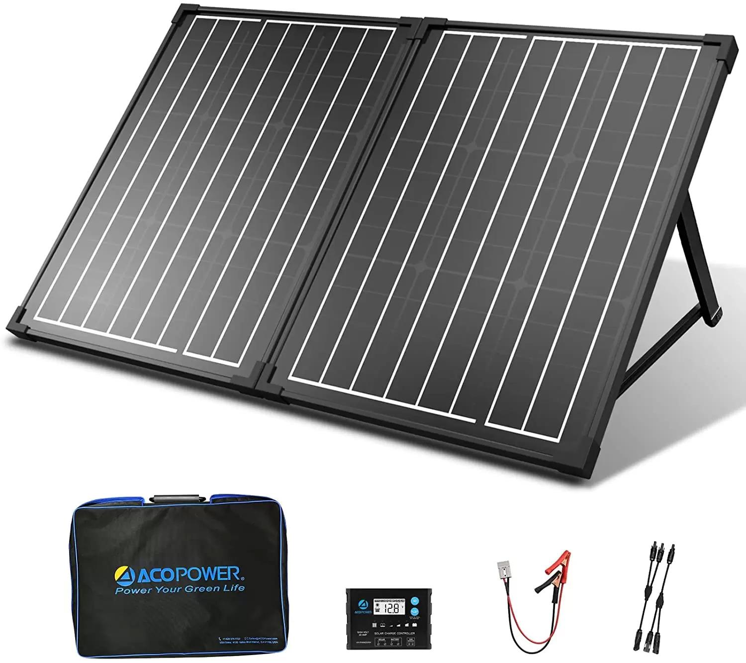 Acopower 100w 12V Monocrystalline Solar Panel Suitcase Kit for $149.99 Shipped