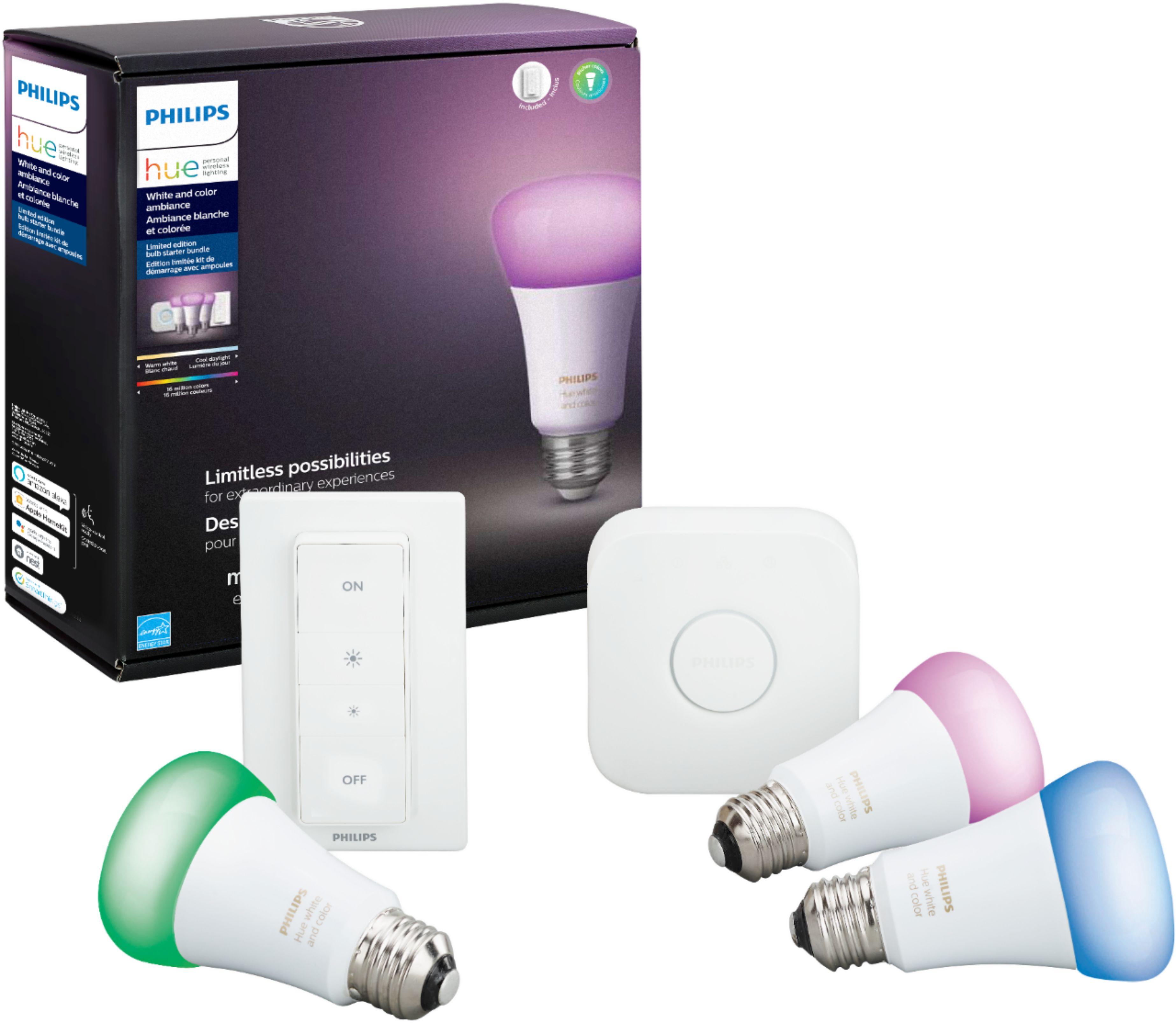 3-Bulb Philips Hue White & Color Ambiance A19 LED Starter Kit for $79.99 Shipped