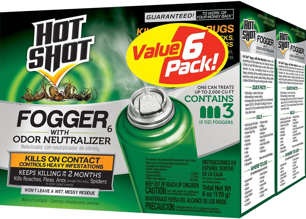 6 Hot Shot Fogger with Odor Neutralizer Foggers for $12.89