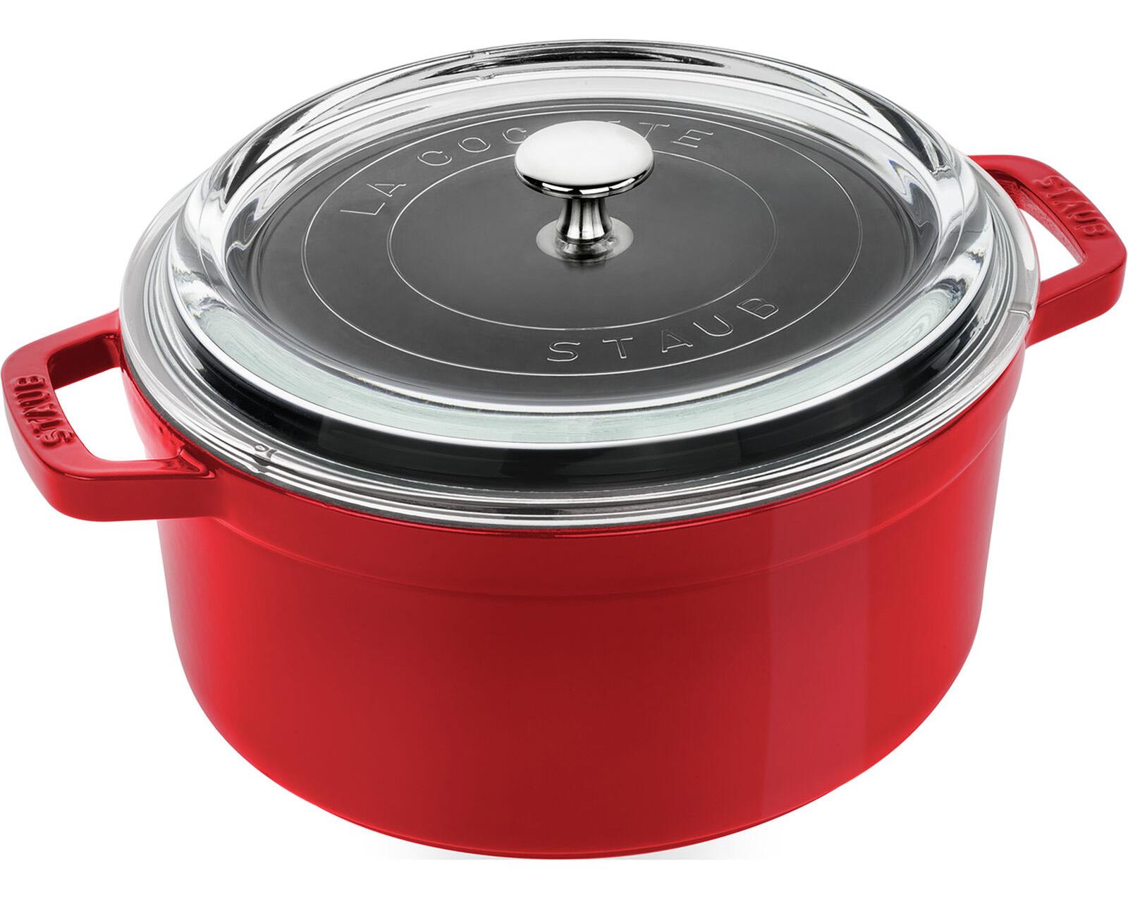 Staub Cast Iron Round Cocotte with Glass Lid for $84.95 Shipped