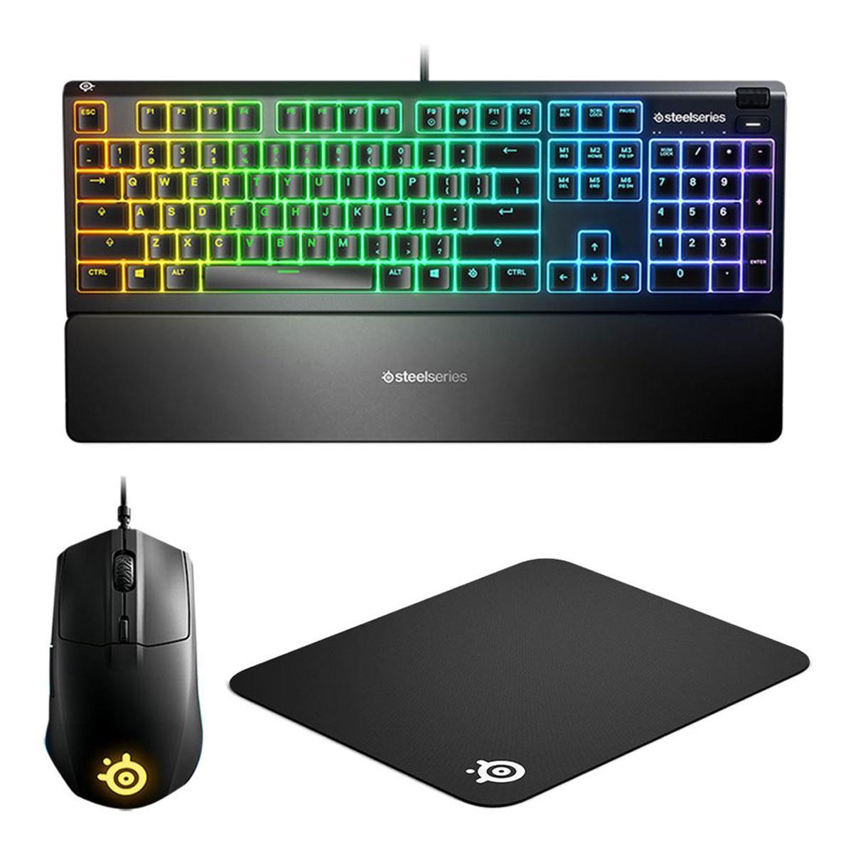 Steelseries Apex 3 RGB Keyboard with Rival 3 Mouse and Mousepad for $34.99 Shipped