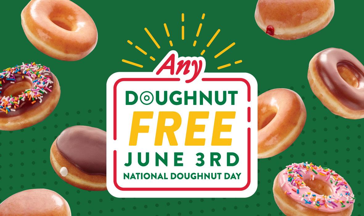 Krispy Kreme Doughnut for Free on June 3rd and June 10th