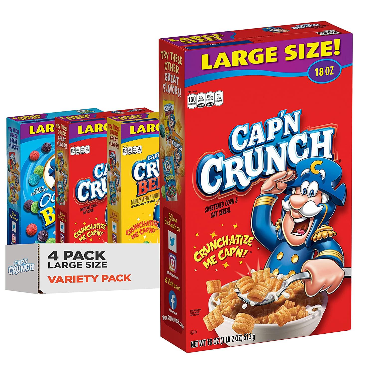 4 Captain Crunch Cereal Variety Pack for $10.25