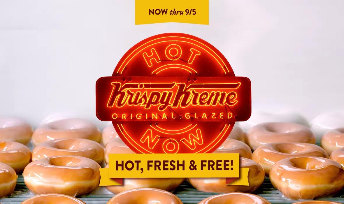Free Krispy Kreme Original Glazed Doughnut During Hot Light Hours