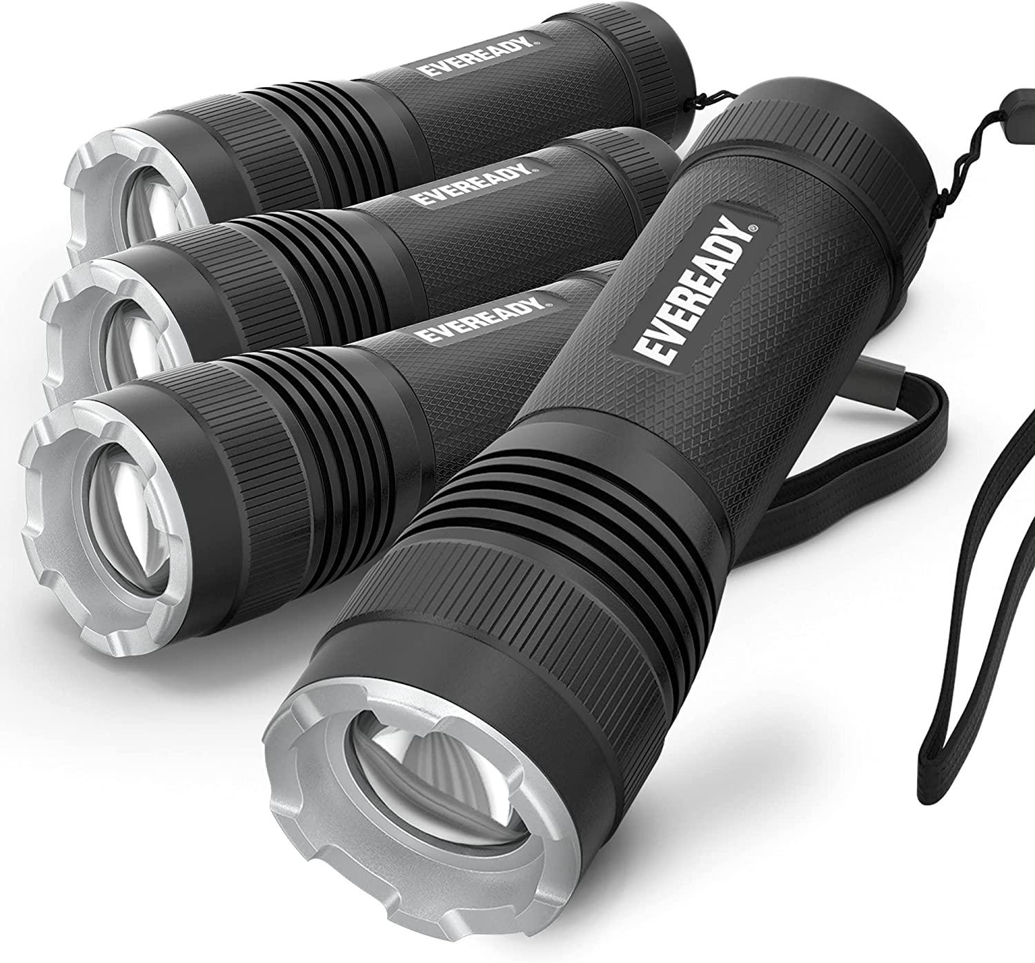 4 Eveready 300 Lumens LED Tactical Flashlights for $10.51