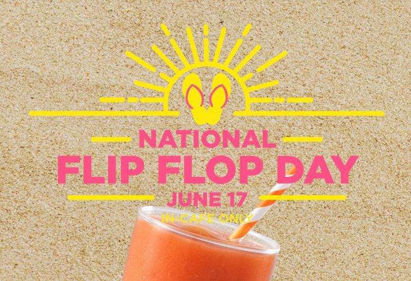 Free Tropical Smoothie Cafe Sunrise Sunset Smoothie for Wearing Flip Flops
