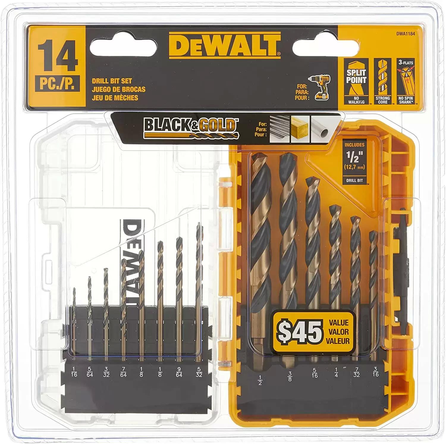DeWALT DWA1184 Black Gold Drill Bit Set for $9.97 Shipped