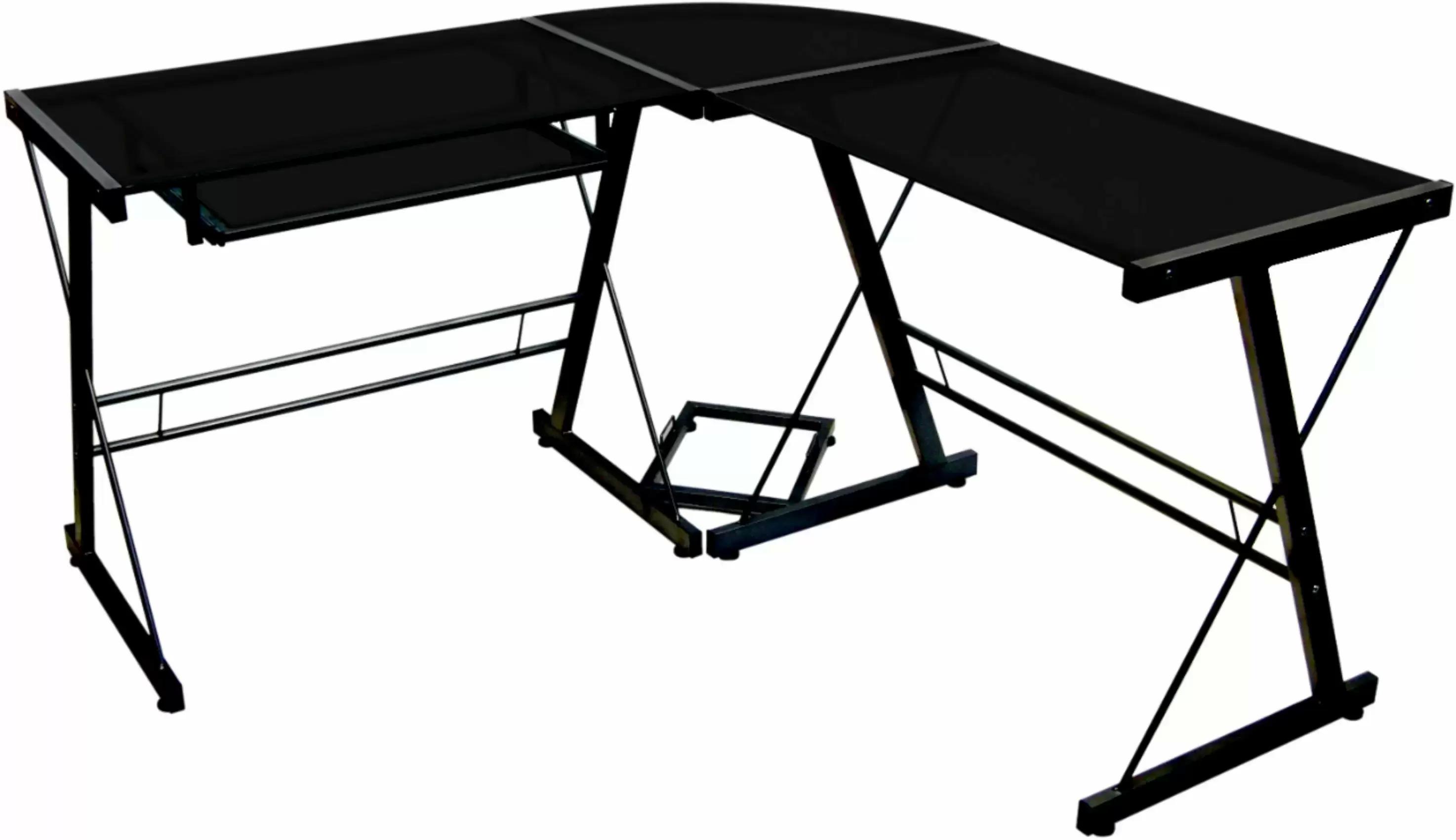 Walker Edison L-Shaped Modern Glass Corner Computer Desk for $63.73 Shipped