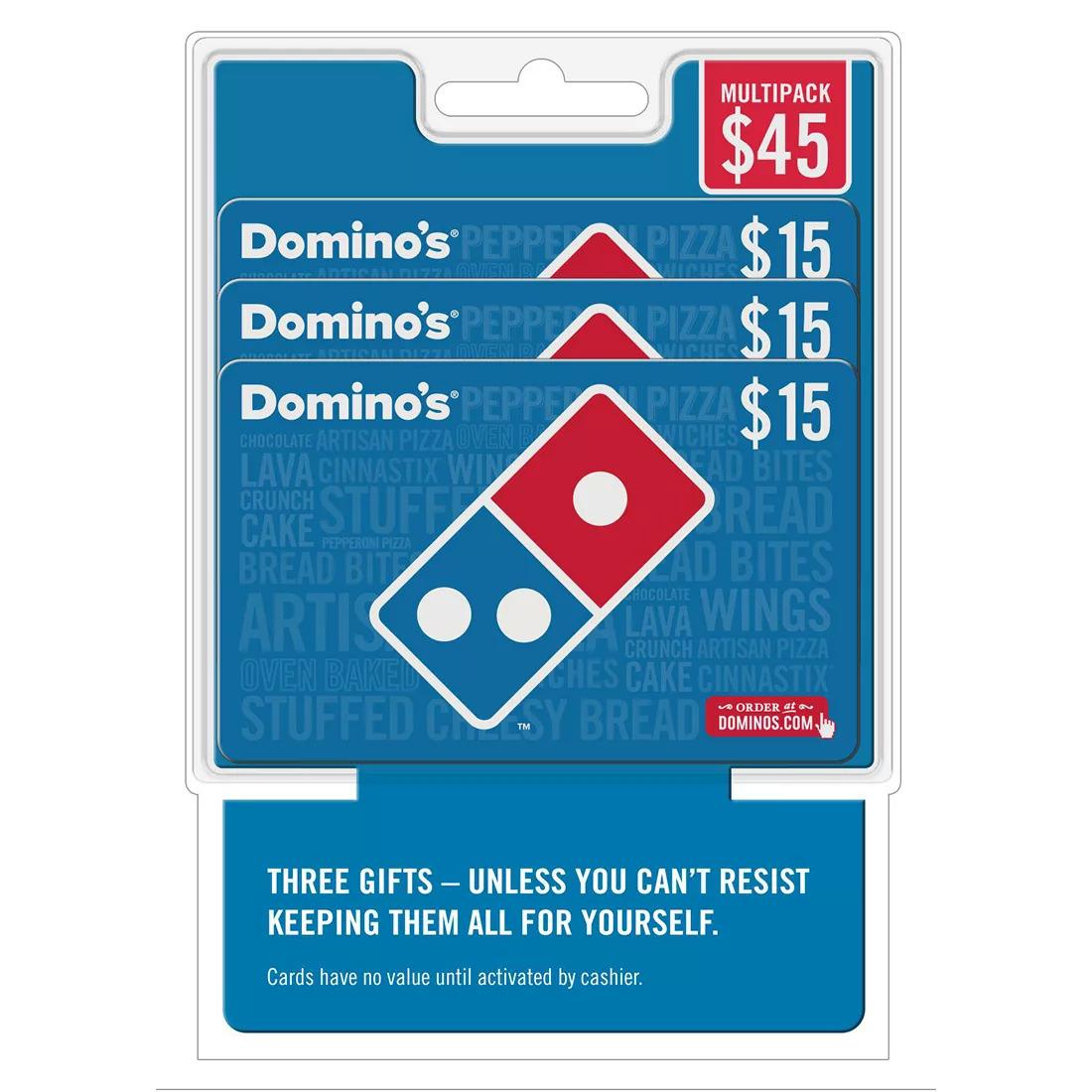 Dominos Pizza Gift Cards for 20% Off