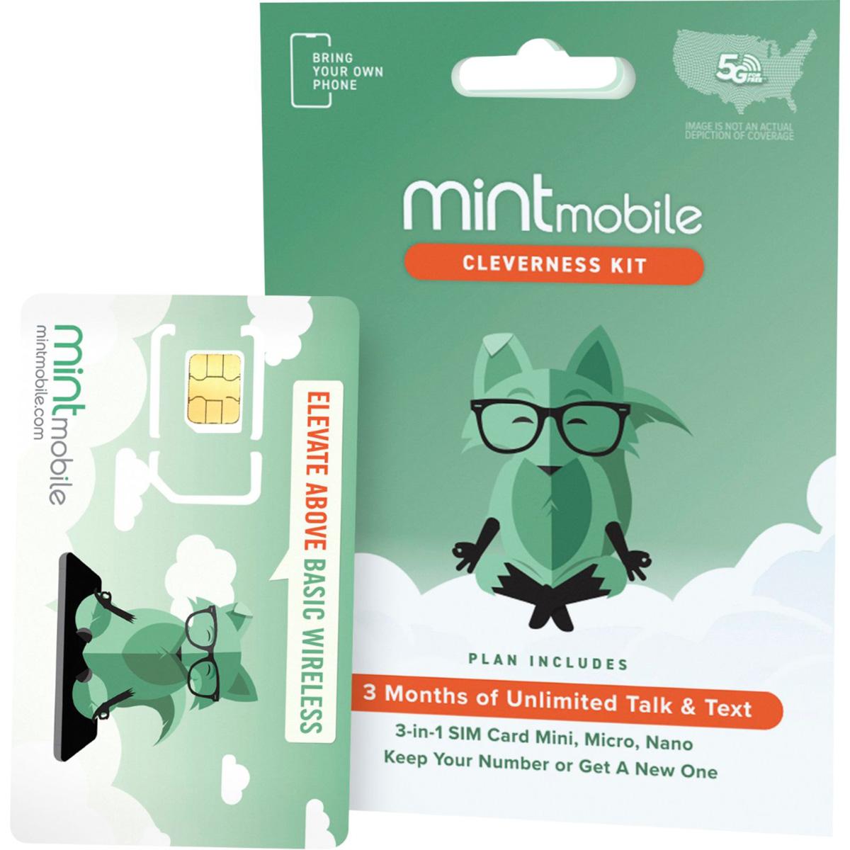 Mint Mobile 3 Months of Unlimited Premium Wireless Cellular Service for $45