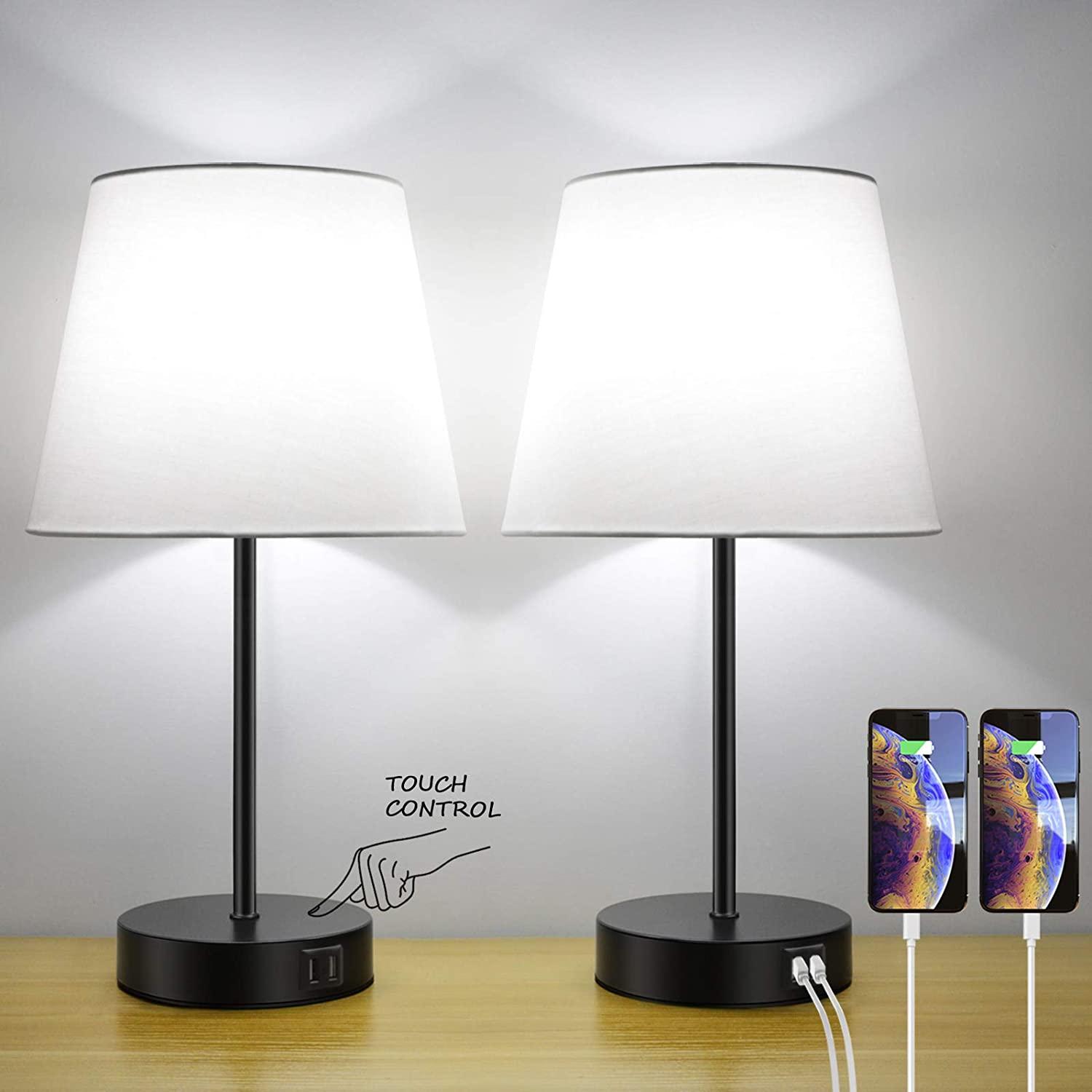 Touch Control Bedside Table Lamp Set for $29.99 Shipped