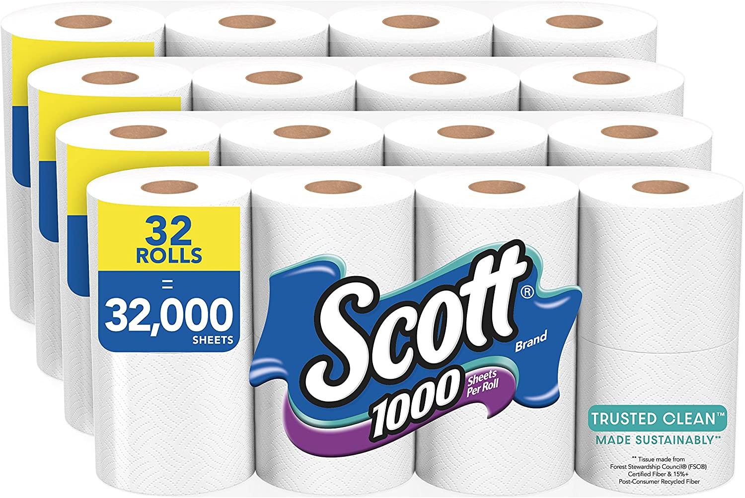 32 Scott 1000 Sheets Per Roll Toilet Paper for $21.16 Shipped