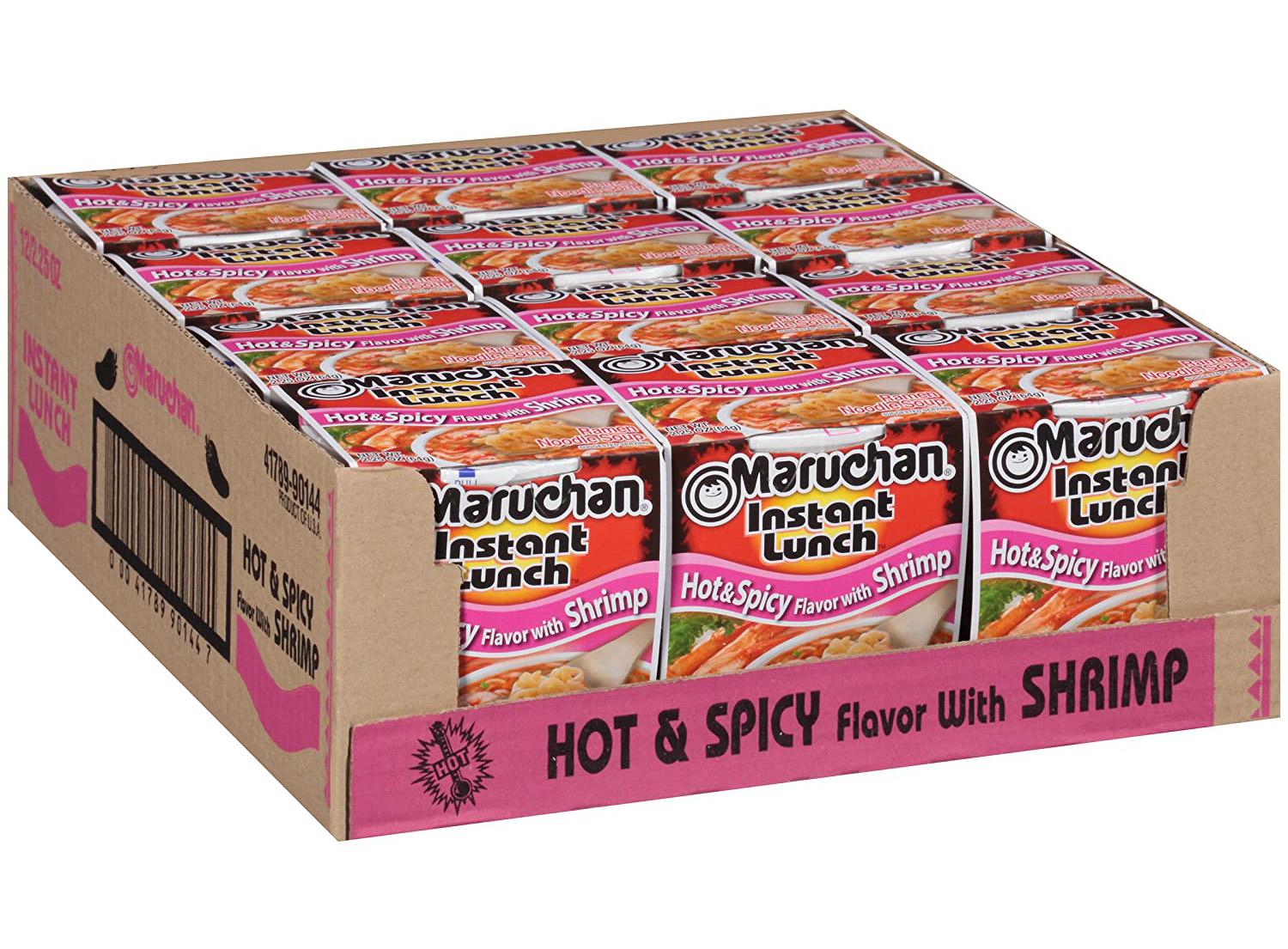 12 Maruchan Instant Lunch Hot and Spicy Shrimp Cup Noodles for $5.04 Shipped