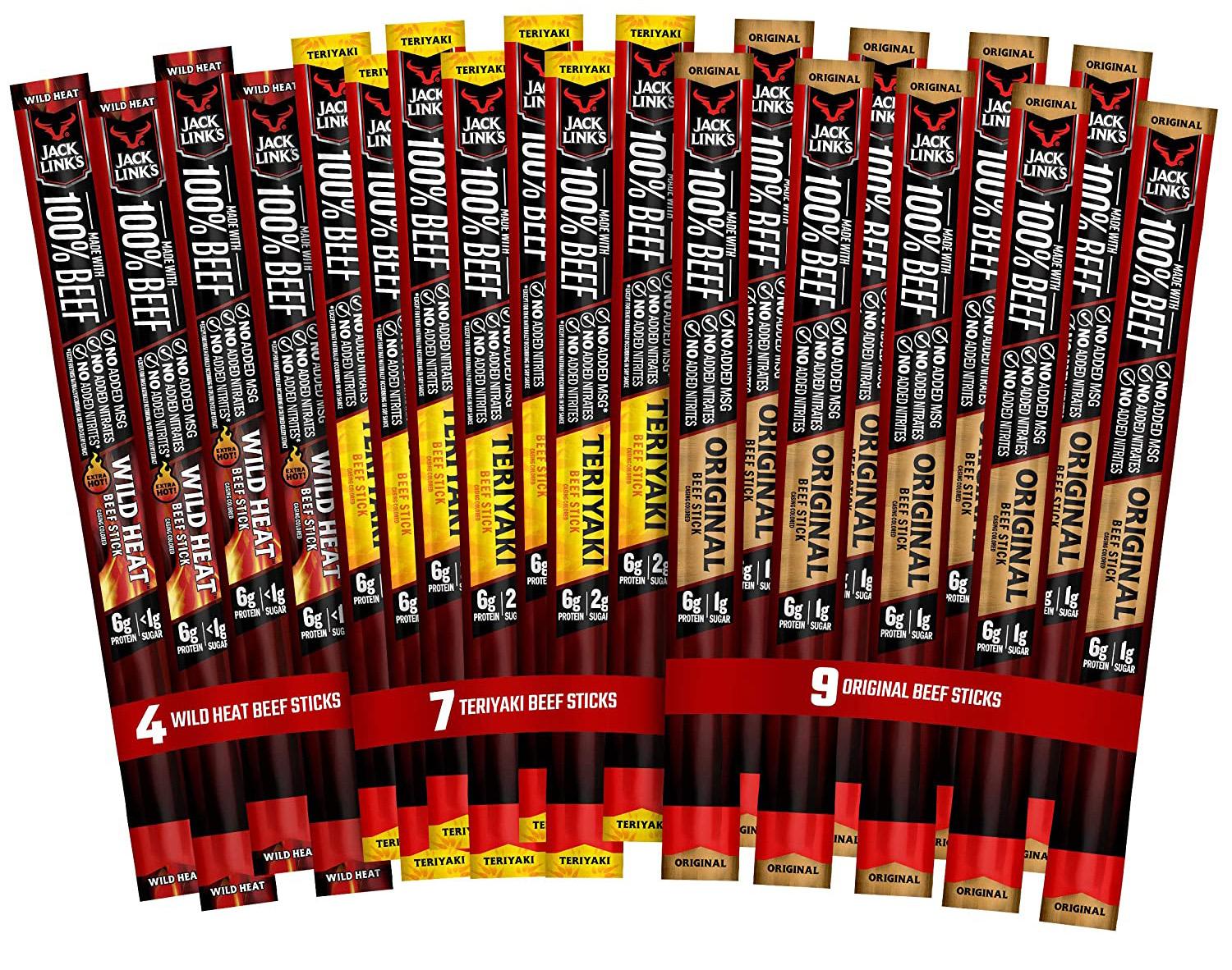 20 Jack Links Variety Pack Beef Sticks for $14.39 Shipped