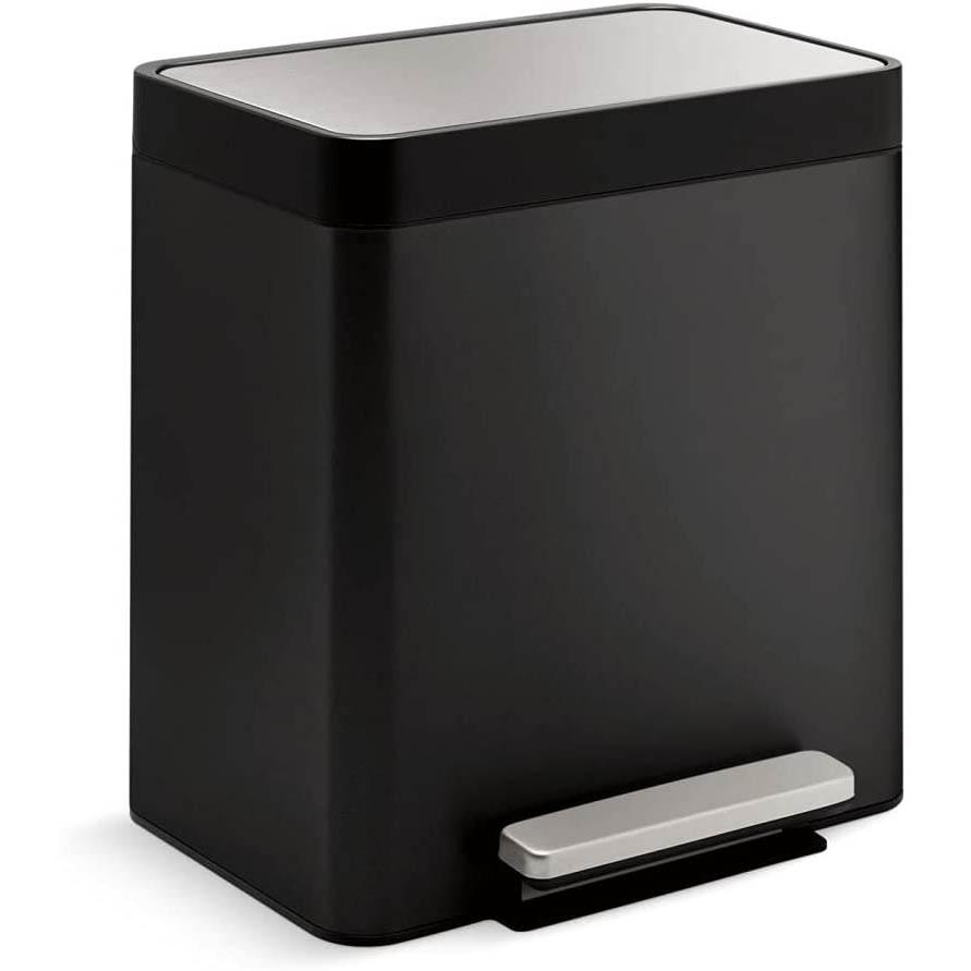 Kohler 8-Gallon Compact Black Stainless Step Trash Can for $44.03 Shipped