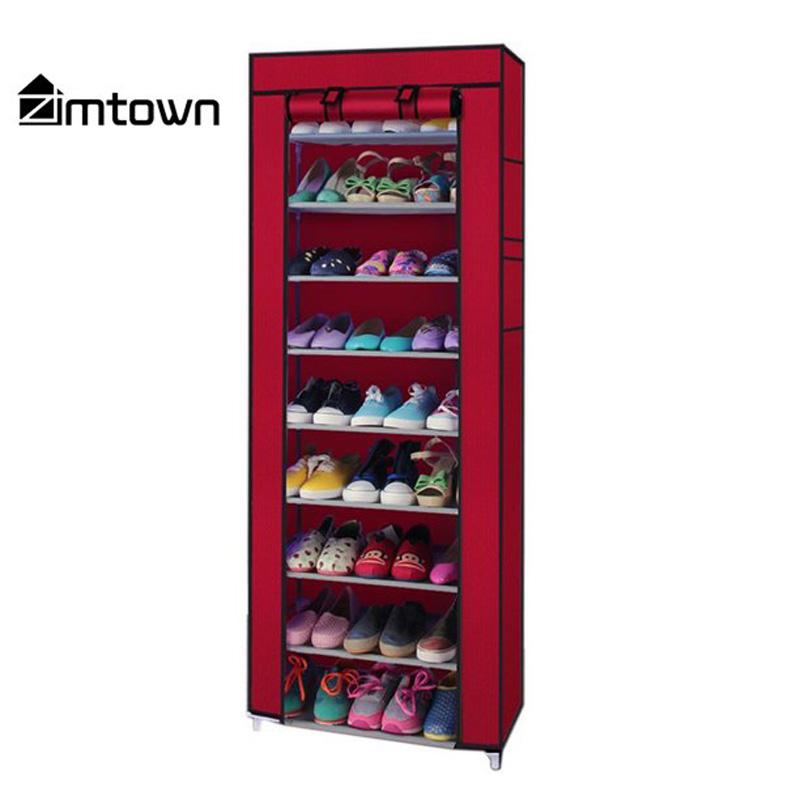 Zimtown 10-Tier Shoe Organizer Rack with Dustproof Cover for $22.99
