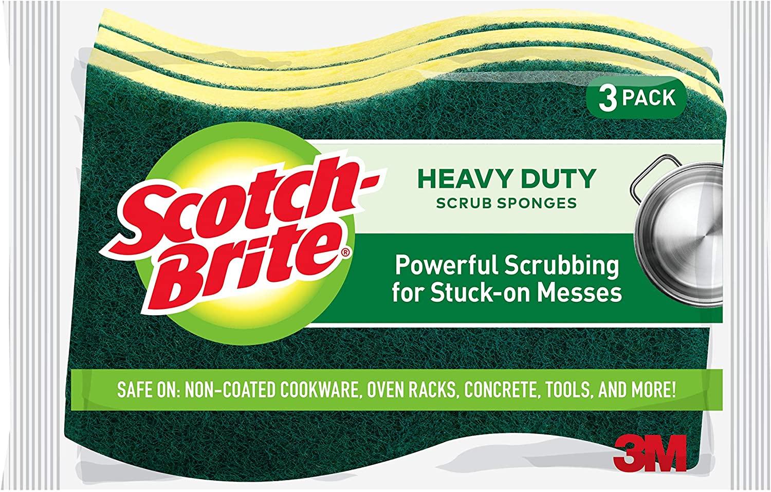 3 Scotch-Brite Heavy Duty Scrub Yellow Green Sponges for $1.95 Shipped