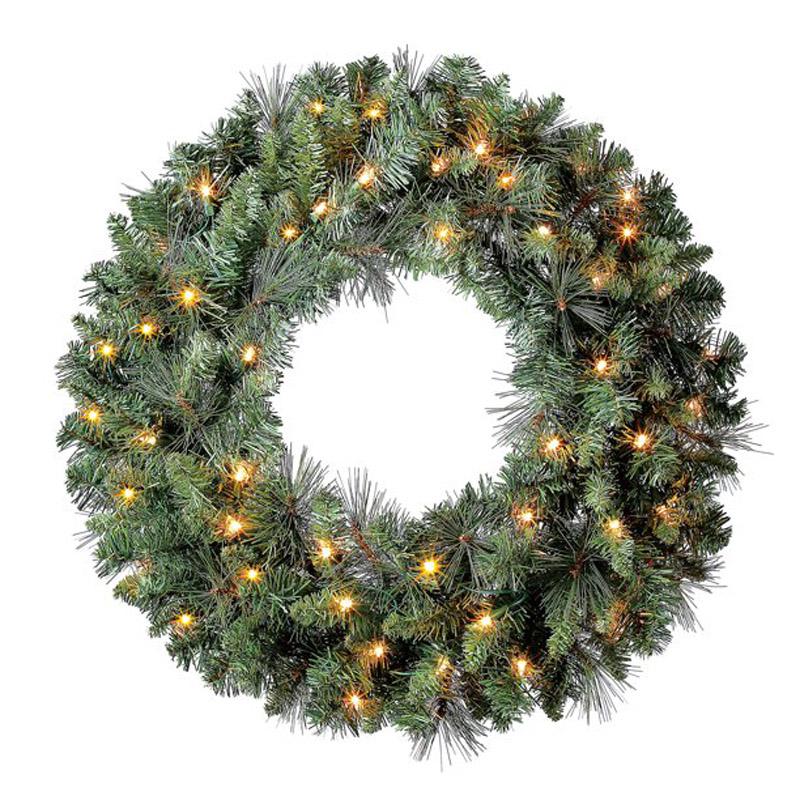 Holiday Time Pre-Lit Clear Scottsdale Pine Artificial Christmas Wreath for $6.99