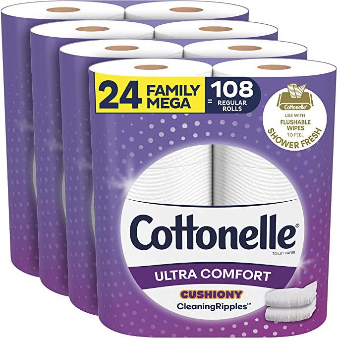 24 Cottonelle Ultra ComfortCare Family Mega Rolls Toilet Paper for $21.94 Shipped
