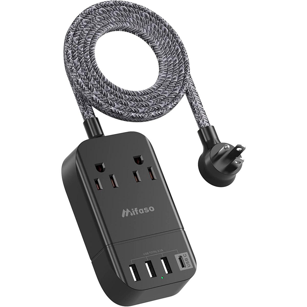 Mifaso 2 AC Outlet Extender with 4 USB Ports for $9.95