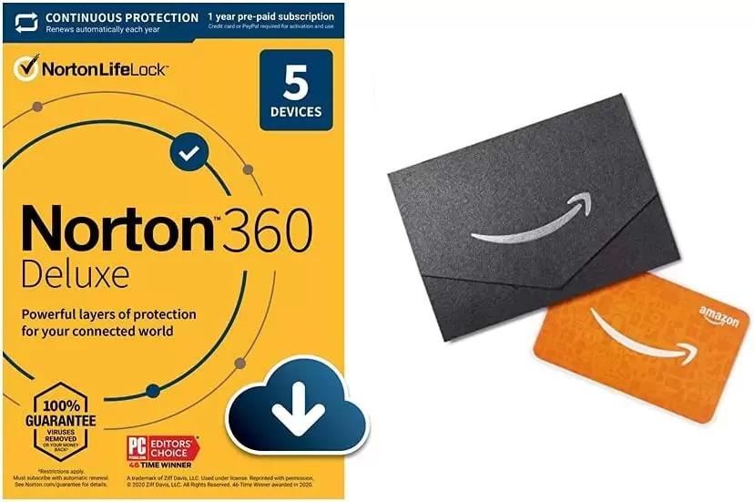 Norton 360 Deluxe 2022 with a $10 Amazon Gift Card for $19.99