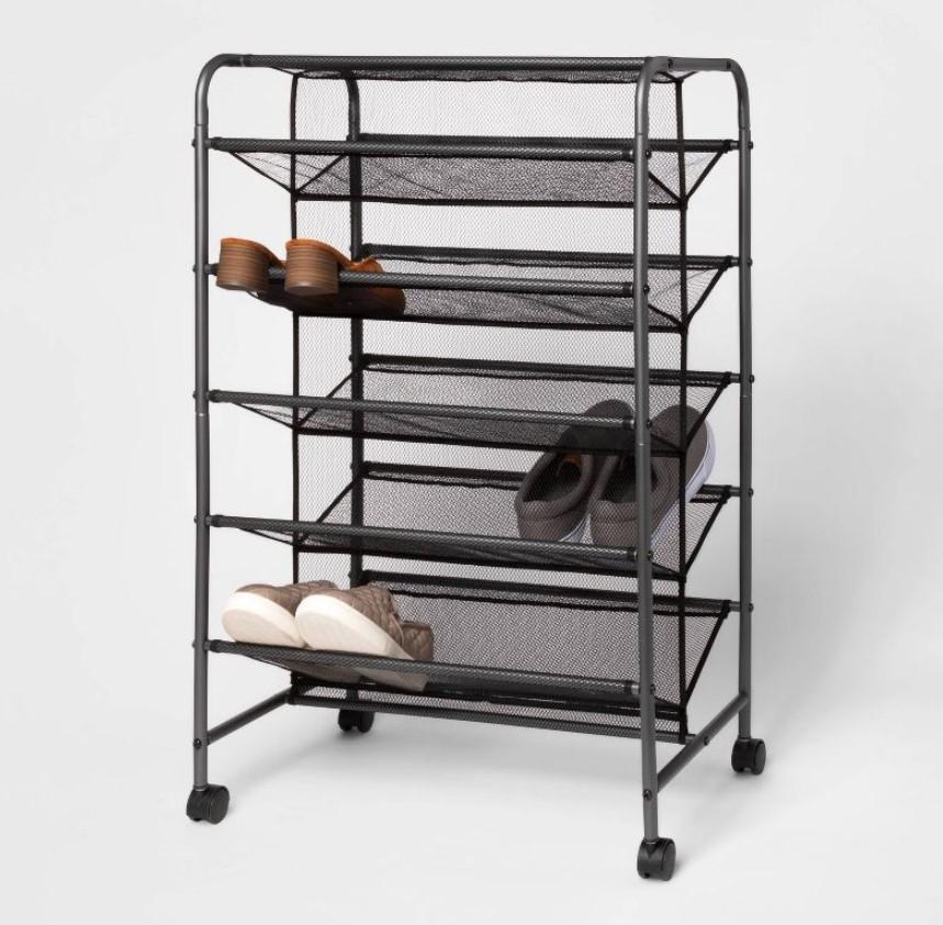 Room Essentials Double Sided Rolling Shoe Rack for $19.50