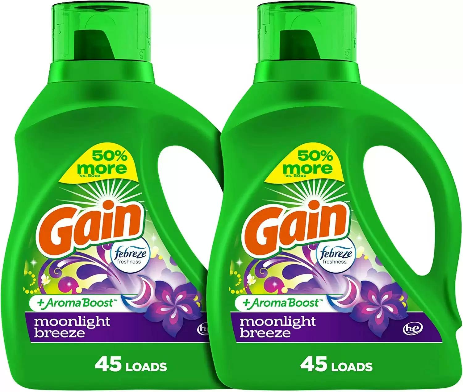 Gain Liquid Laundry Detergent Plus Aroma Boost Moonlight Breeze 2 for $10.95