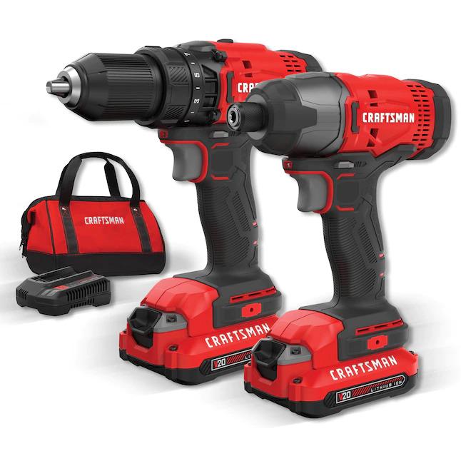 Craftsman V20 Cordless Drill and Impact Driver Combo Kit CMCK200C2 for $89 Shipped