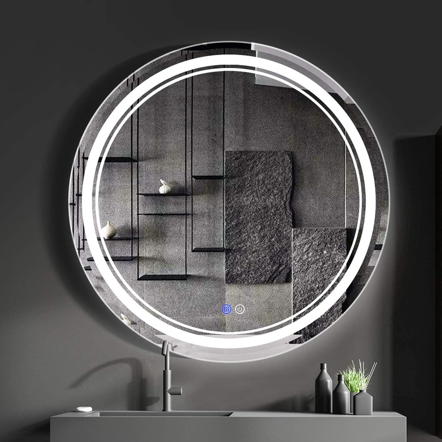 Round LED Bathroom Mirror with Anti Fog Makeup Light for $104.99 Shipped