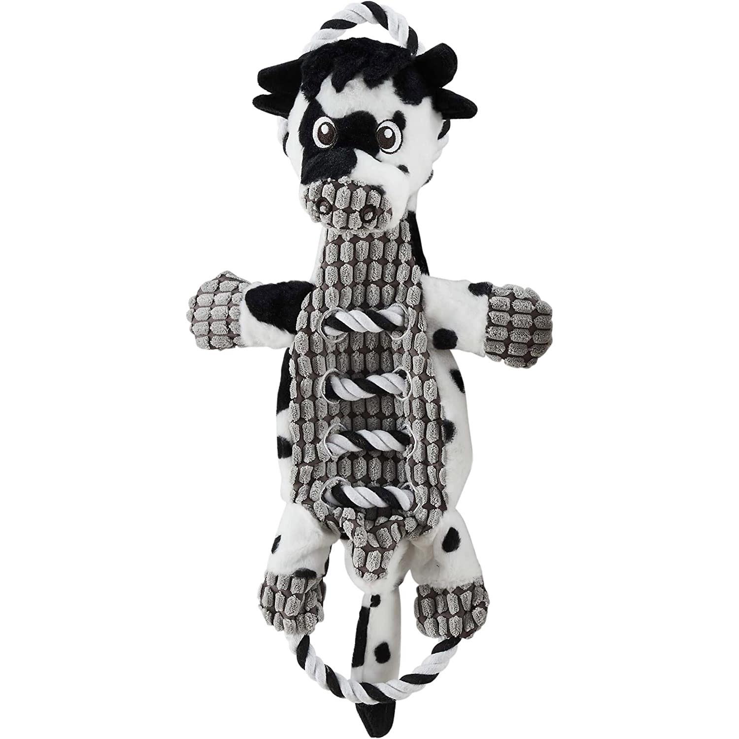 Charming Pet Ropes-A-Go-Go Cow Squeaky Plush Dog Toy for $6.46