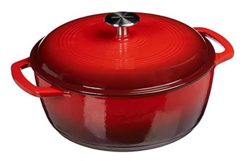 Amazon Basics 4.3Q Enameled Cast Iron Covered Dutch Oven for $26.99