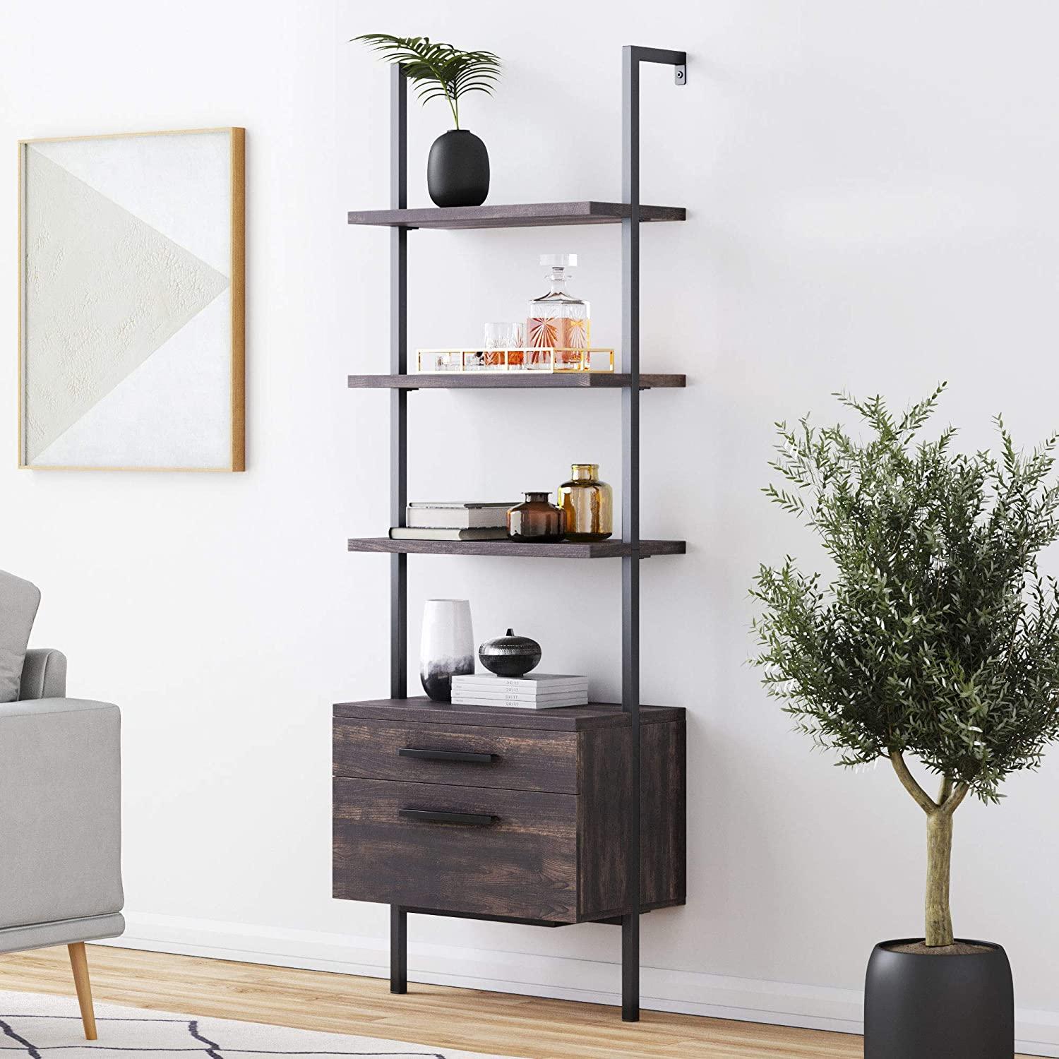 Nathan James Theo Open Shelf Industrial Bookcase for $79 Shipped