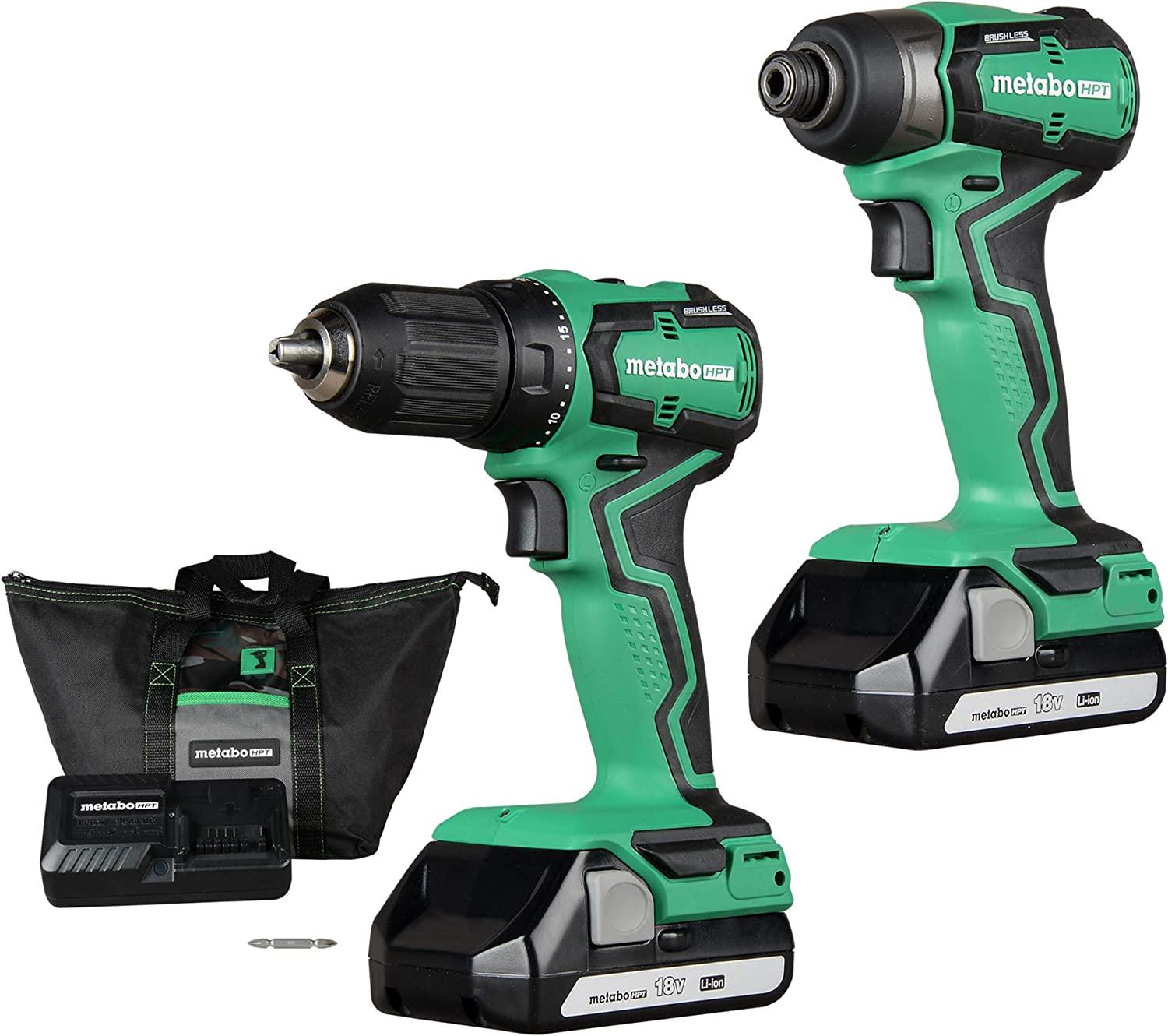 Metabo HPT Brushless Cordless 18V Drill and Impact Driver Combo Kit for $109 Shipped