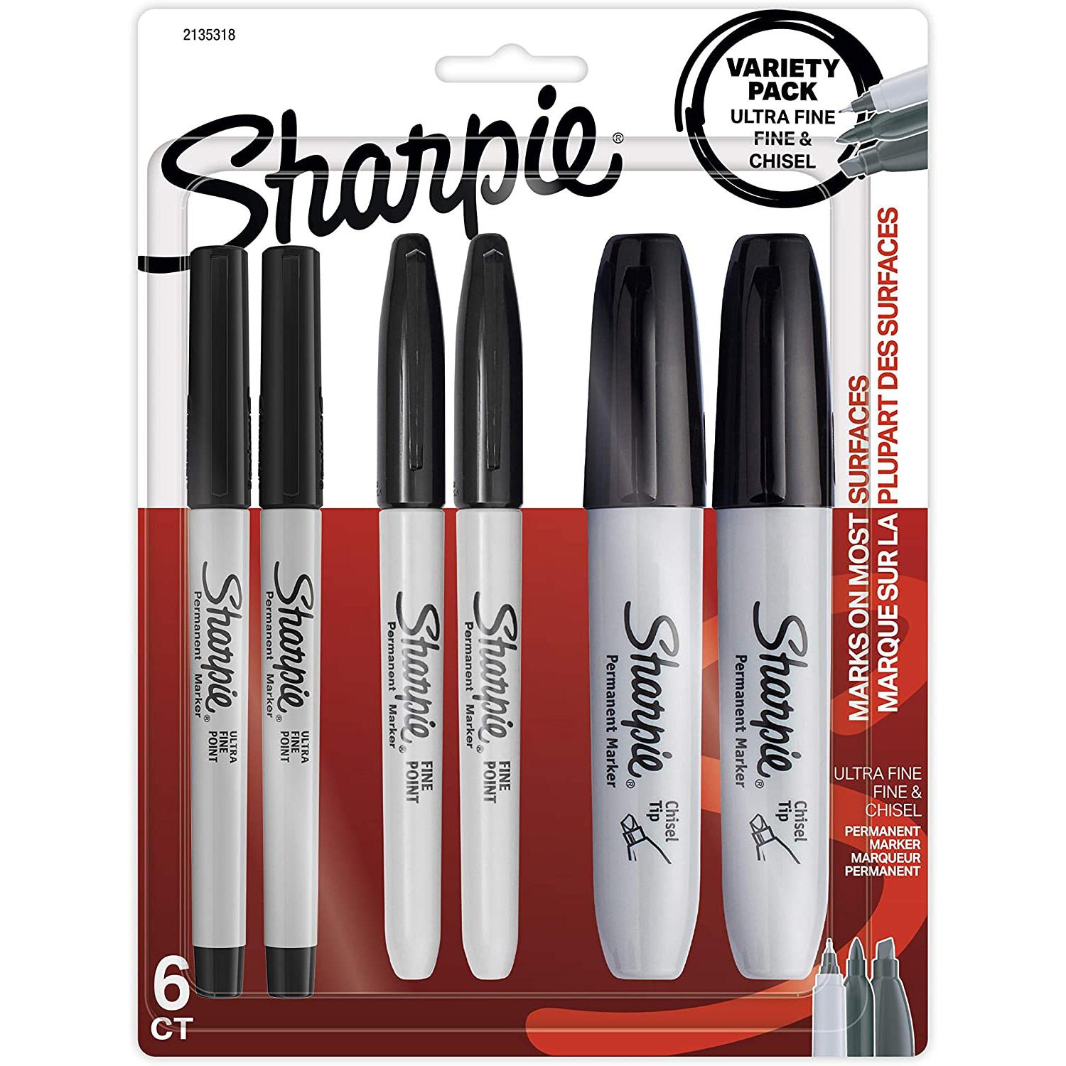 6 Sharpie Permanent Markers Variety Pack for $4.98 Shipped