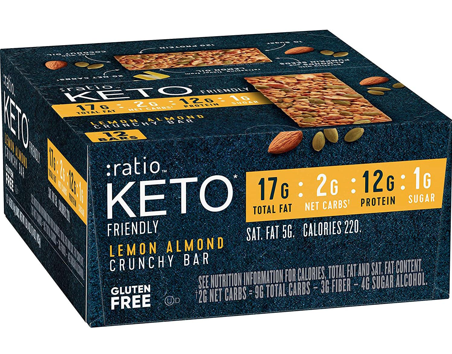 12 ratio Keto Friendly Lemon Almond Crunchy Bars for $15.05 Shipped