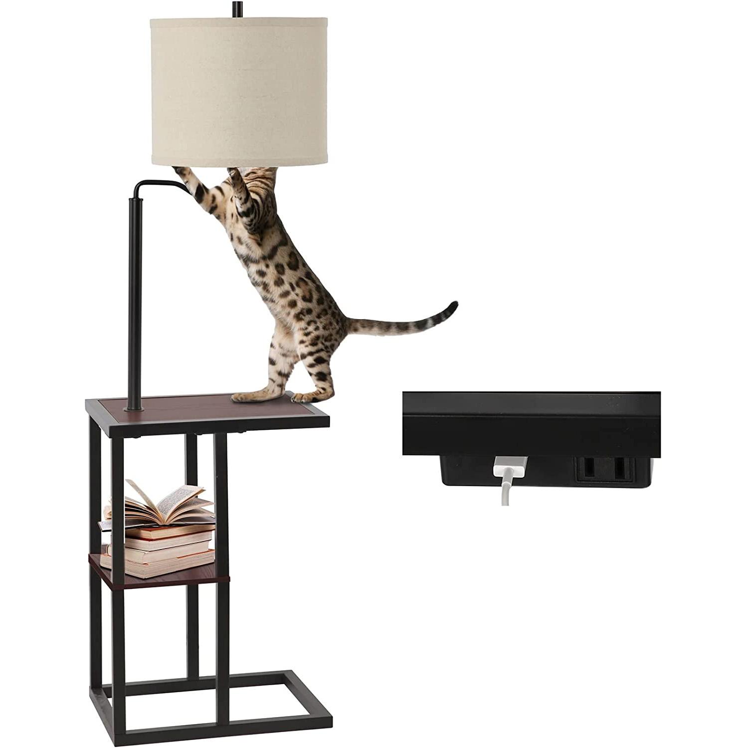 Hykolity Floor Lamp with End Table and USB Charging for $29.99 Shipped
