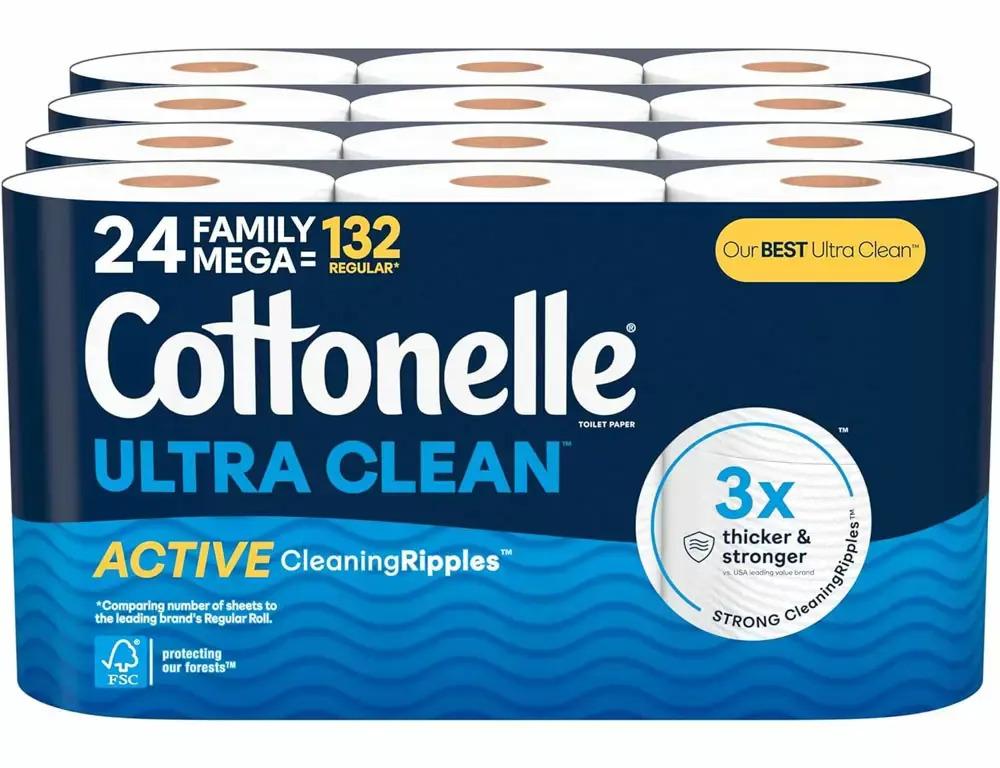Cottonelle Ultra Clean Toilet Paper Rolls 24 Pack for $20.69