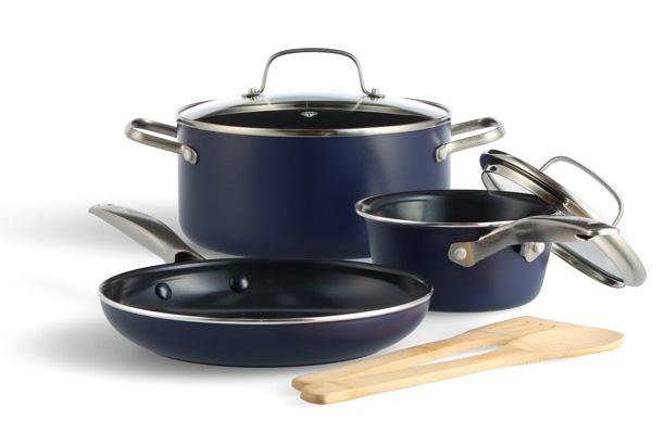 Blue Diamond Ceramic Nonstick Pots and Pans Cookware Set for $19.98