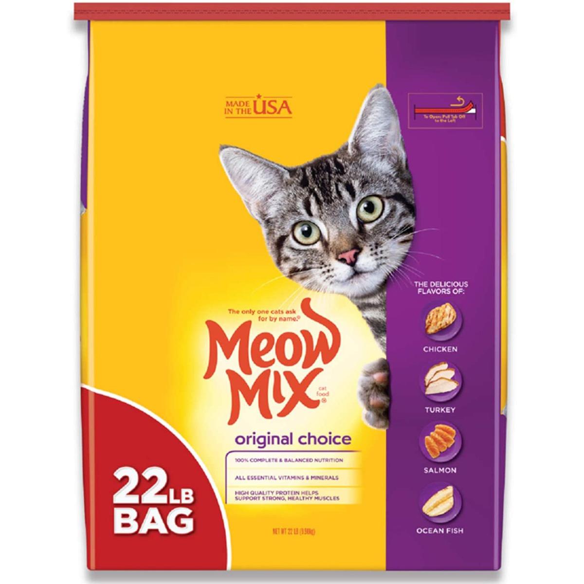 Meow Mix Original Choice Dry Cat Food 22lbs for $10.65 Shipped