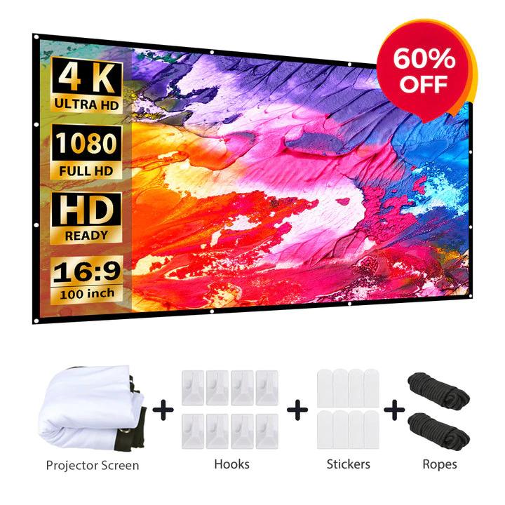100in Vankyo Portable Projector Screen for $9.99 Shipped