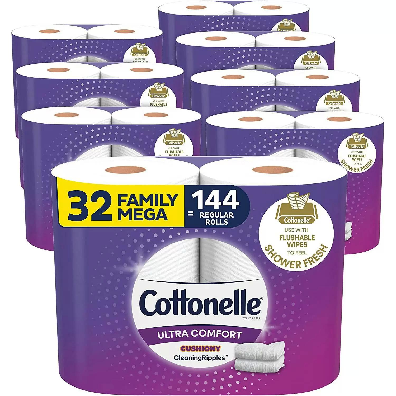 32 Cottonelle Ultra Comfort Family Mega Rolls Toilet Paper for $24.35 Shipped
