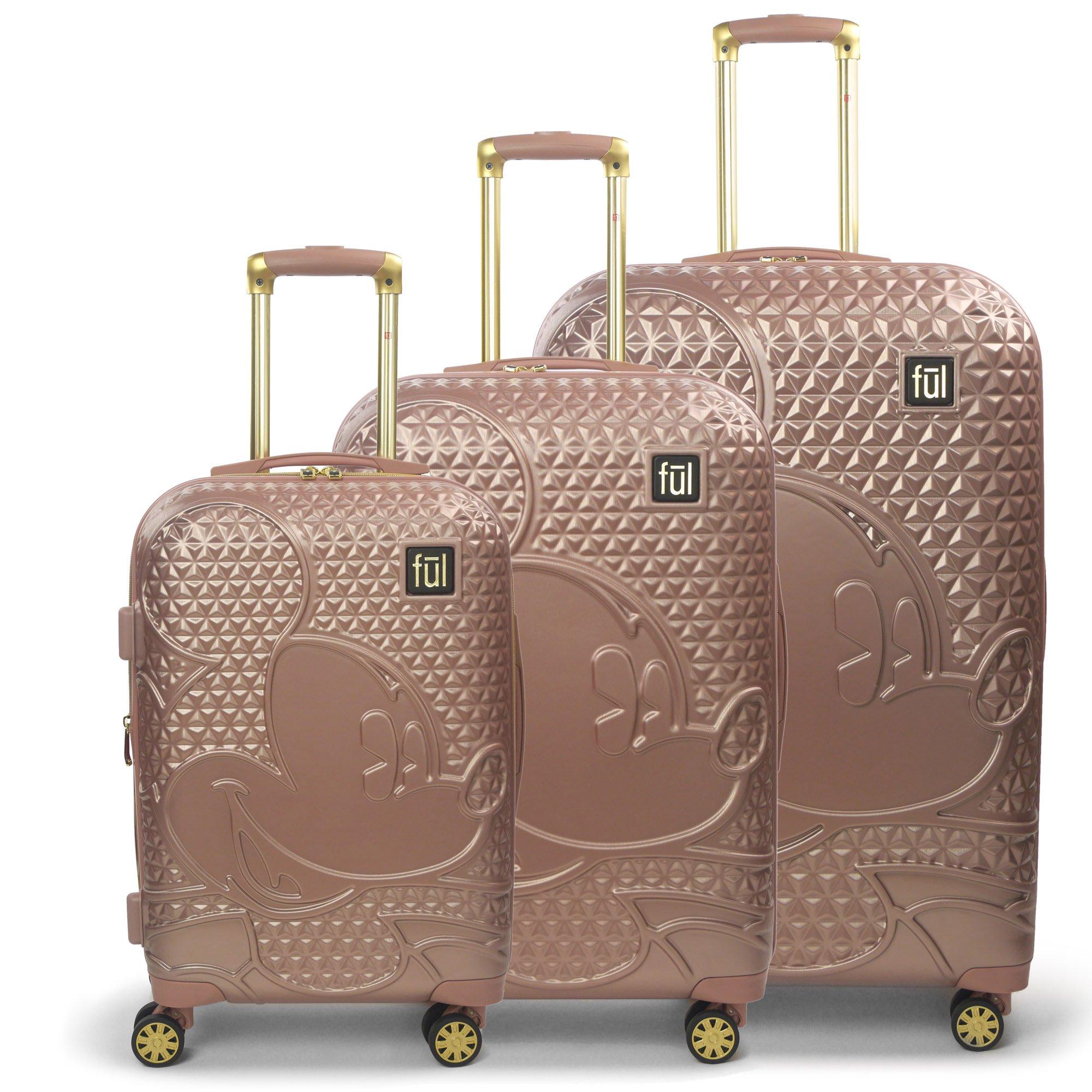 Ful Disney Textured Mickey Mouse Hard Sided 3 Luggage Set for $257.08 Shipped