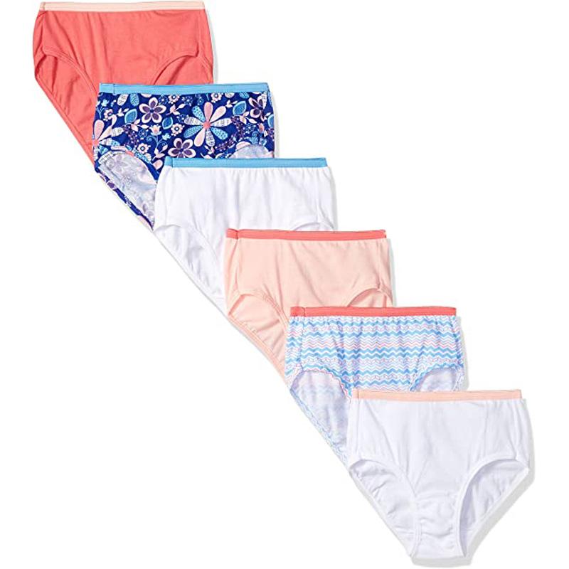 6 Hanes Girls Cotton Tagless Brief Panties for $5.97