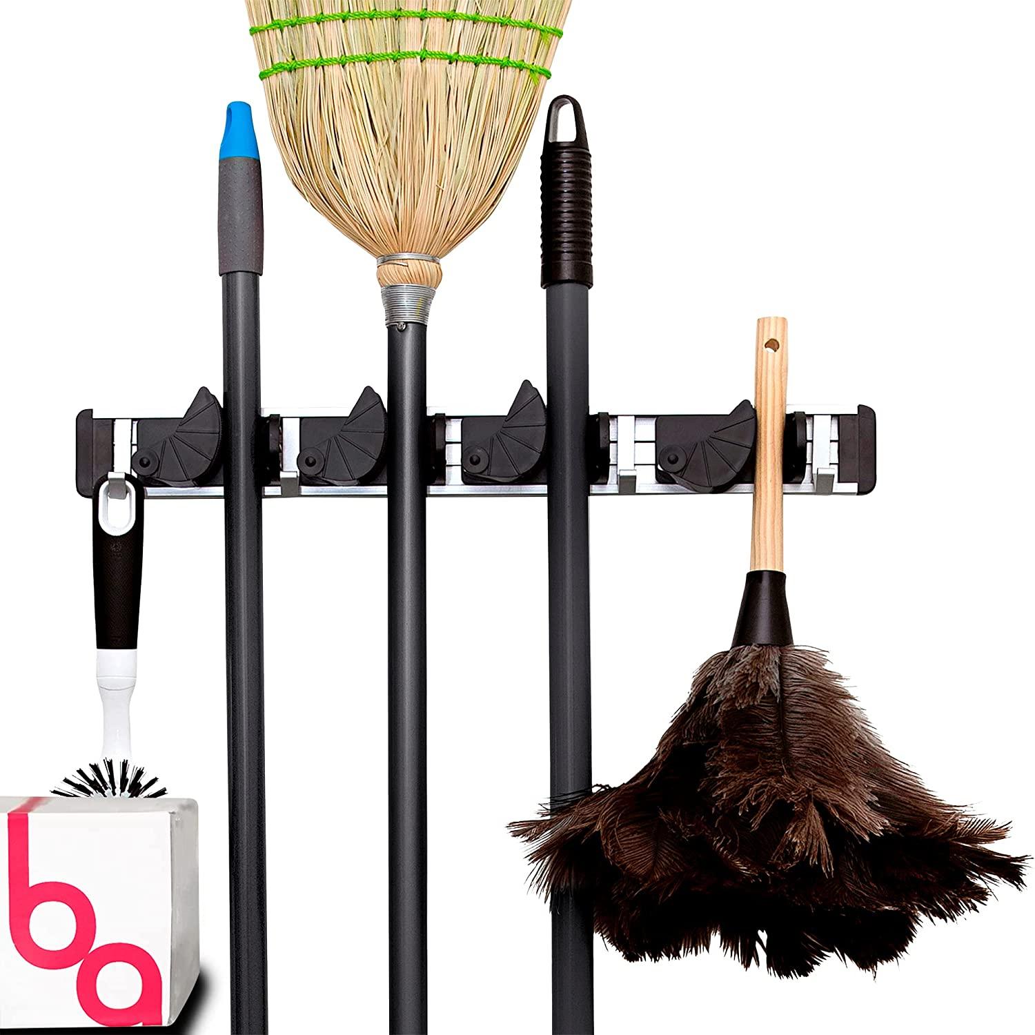 Berry Ave Broom Holder and Wall Mount Garden Tool Organizer for $8.02